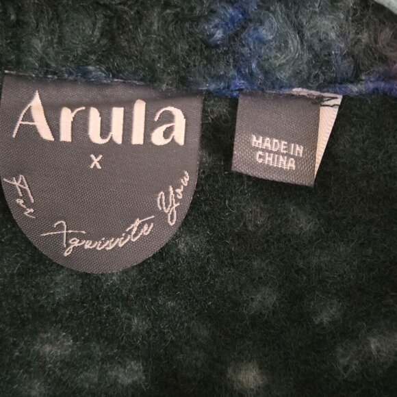 Arula Cropped Cozy Plaid Faux Sherpa Jacket Size 1X - Picture 4 of 6